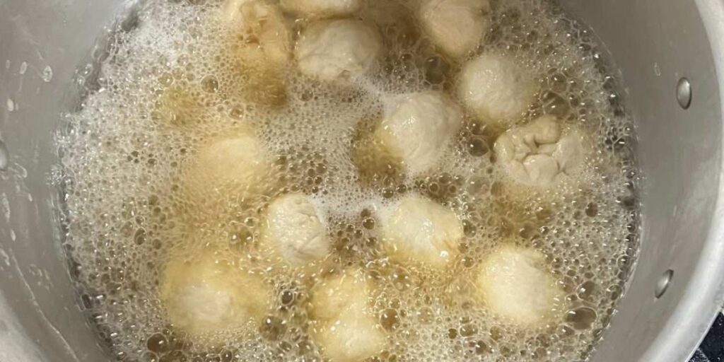 Boiling And Baking Pretzel Dough