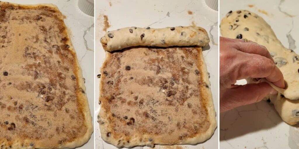 How to shape the cinnamon raisins sourdough bread 