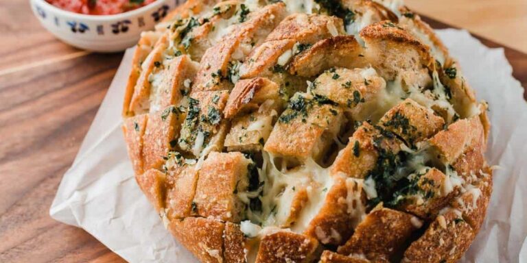 Sourdough Pull Apart Garlic Cheese Bread Recipe