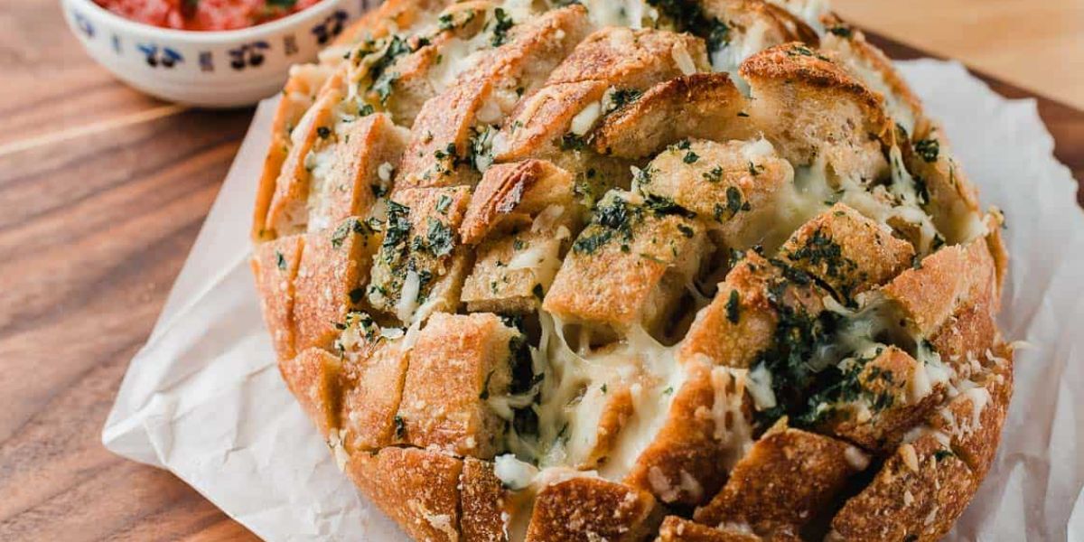 Sourdough Pull Apart Garlic Cheese Bread Recipe