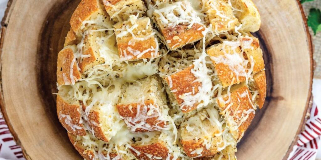 how to serve sourdough pull apart garlic cheese recipe 
