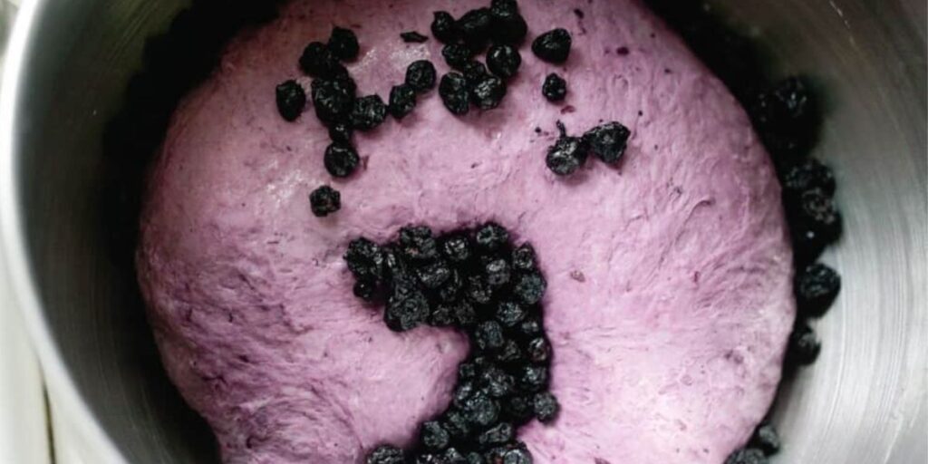 make the dough for sourdough blueberry bagel recipe