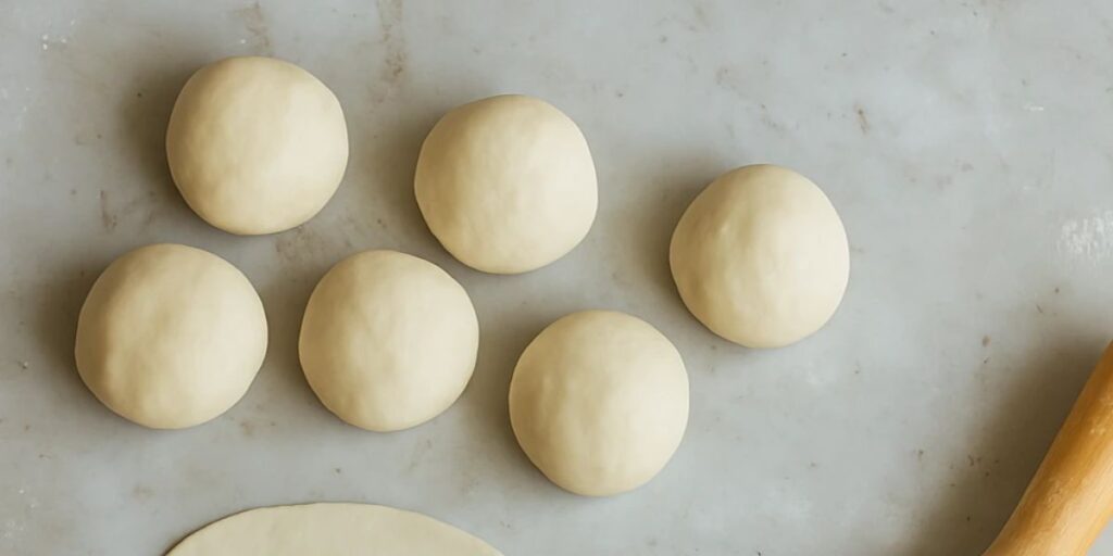 shape the sourdough tortile dough into ball shape