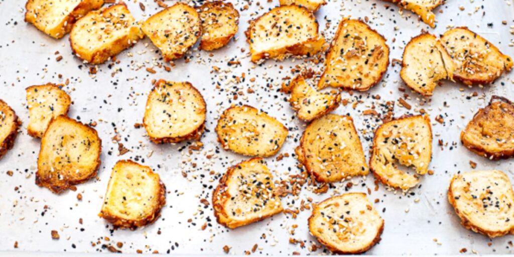 topping on bagel chips
